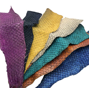 1x Handmade Colour Dyed Liza Ramada Peruvian Coast Fish Leather Pieces - TaxidermyArtistry