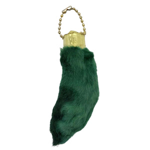 Natural Lucky Rabbit Foot in Dyed Green With Organza Bag - TaxidermyArtistry