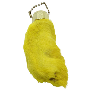 Natural Lucky Rabbit Foot in Dyed Yellow With Organza Bag - TaxidermyArtistry