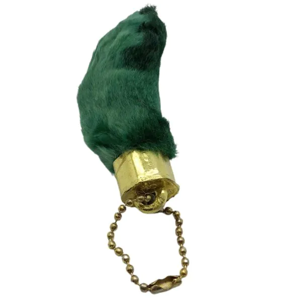 Natural Lucky Rabbit Foot in Dyed Green With Organza Bag - TaxidermyArtistry