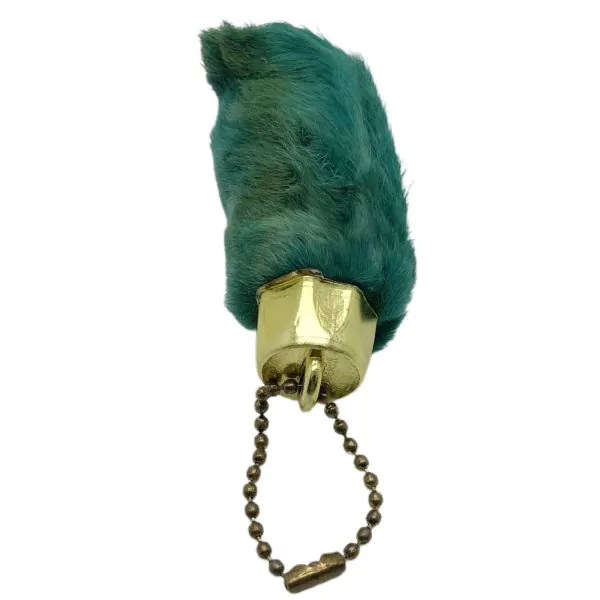 Natural Lucky Rabbit Foot in Dyed Teal With Organza Bag - TaxidermyArtistry